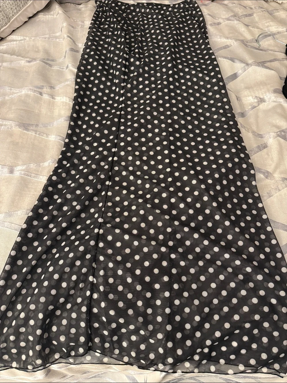 H&M Black and White Polka Dot Bikini Set with Coverup Skirt